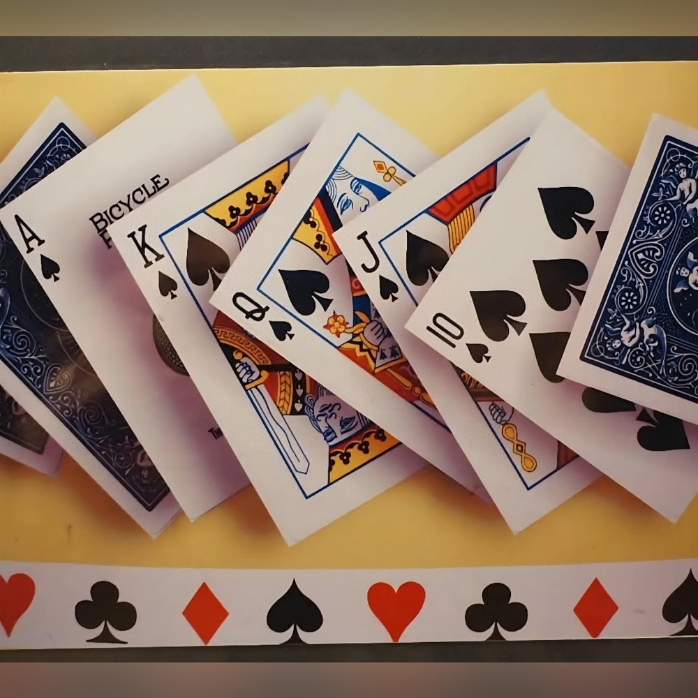 NWT Straight Flush Playing Cards Original Photo By Jack E. Stiddard 4x6 Notecard